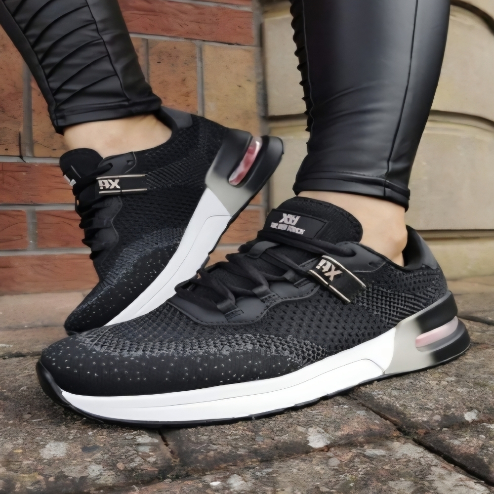 XTI 43445 Black Pink Knit Trainer Sneakers Size 40 US 8.5